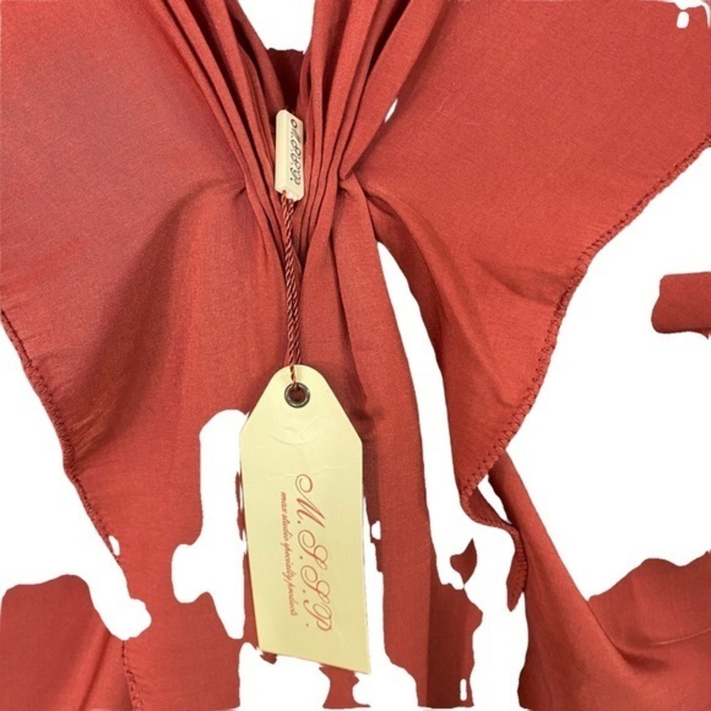 MSSP NWT Draped Back Caftan Silky Dress - XL - Rust Orange - Picture 7 of 8